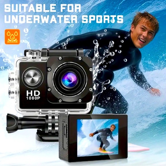 HD 1080P Black Action Camera - Picture 2 of 4